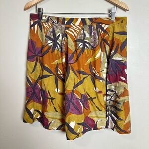 Short Size M/L Floral Patterned Skirt in Multicolor